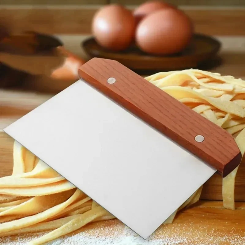 Stainless Steel Pasty Cutters Noodle Knife Cake Scraper with Scale Baking