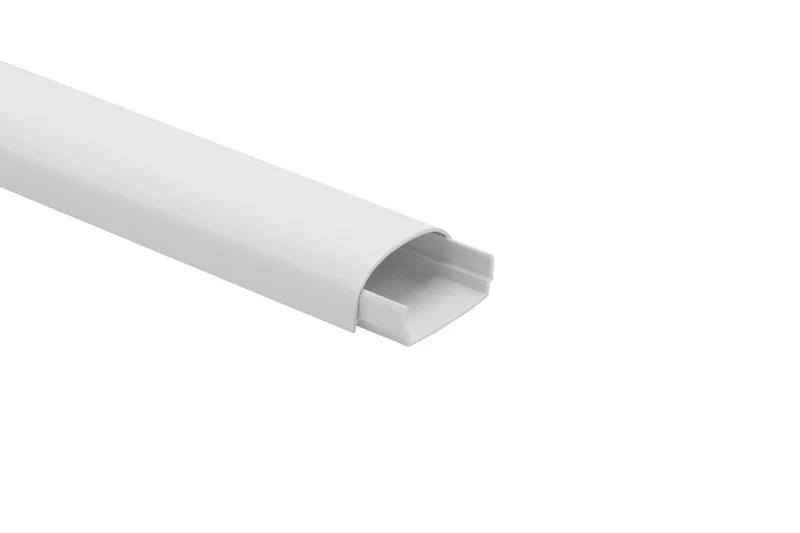 Kabelkanal Rund - 40x20 mm Weiss - mit Zubehör - Selbstklebend & Schraubbar