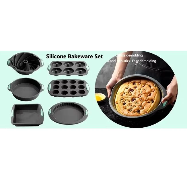 Heat resistant Silicone Cake Pan Set Bread Loaf Muffin Donut Cake baking tray